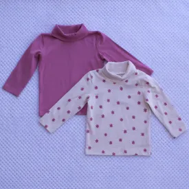 2 pack long-sleeved polo-neck tops