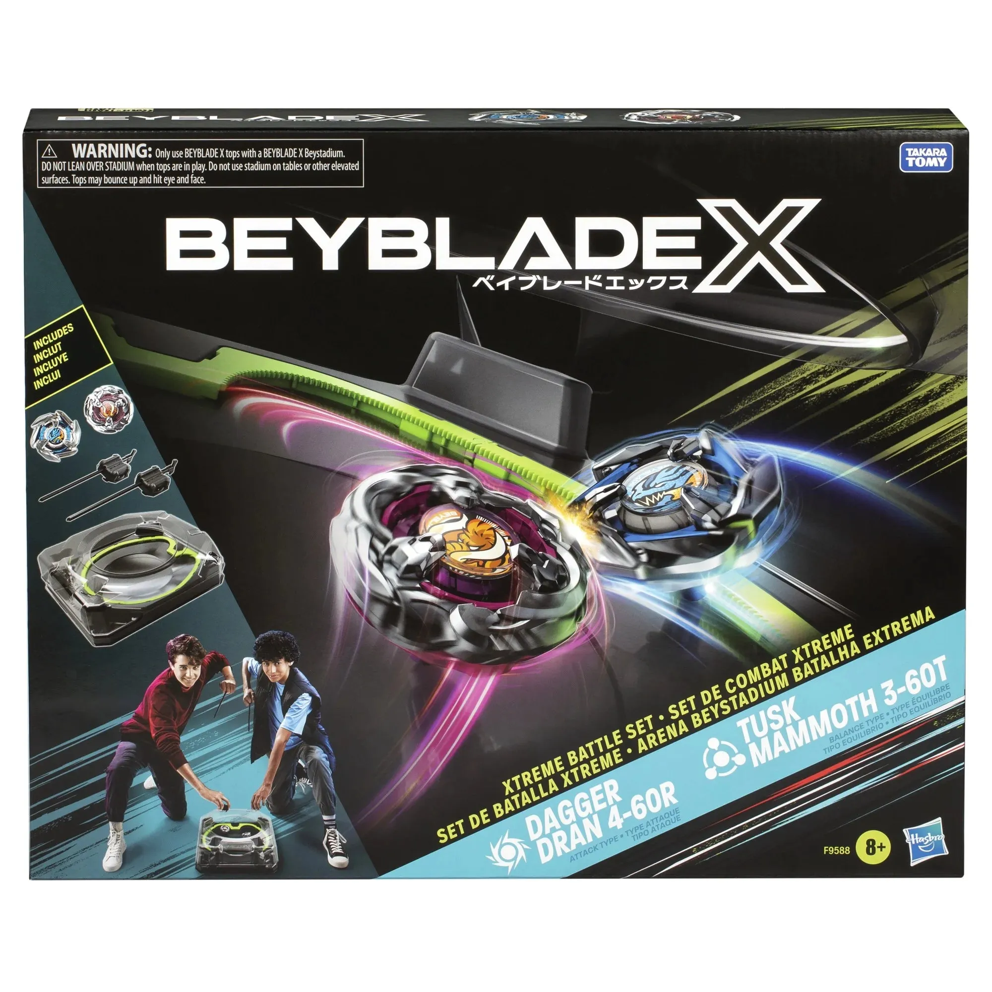 Beyblade X Xtreme Battle Set, Arena Stadium, 2 Takara Tomy Battling Top Sets, Christmas Gifts, 8 