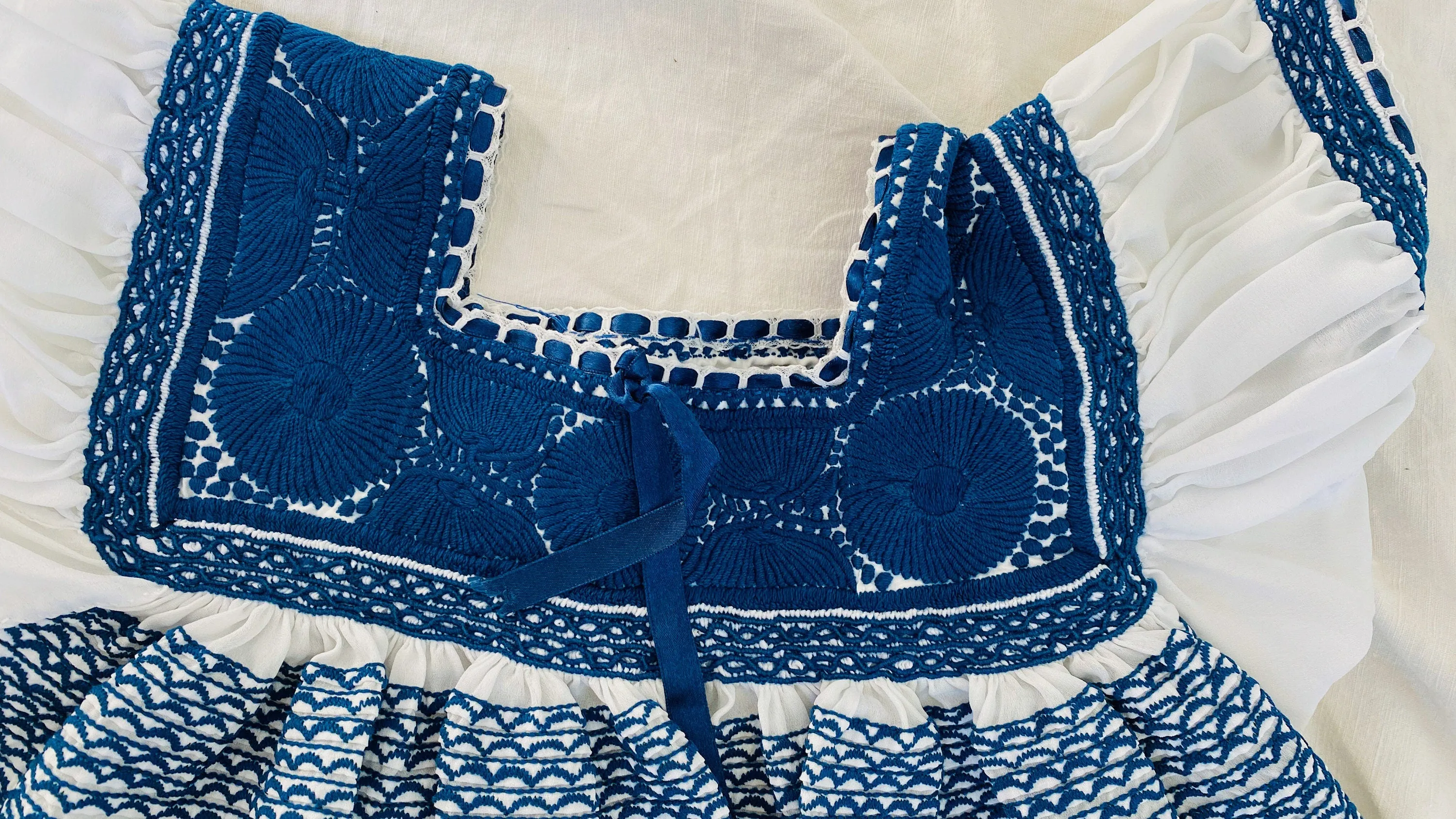 Hand-Embroidered Aguacatenango Blouse. Chiffon.