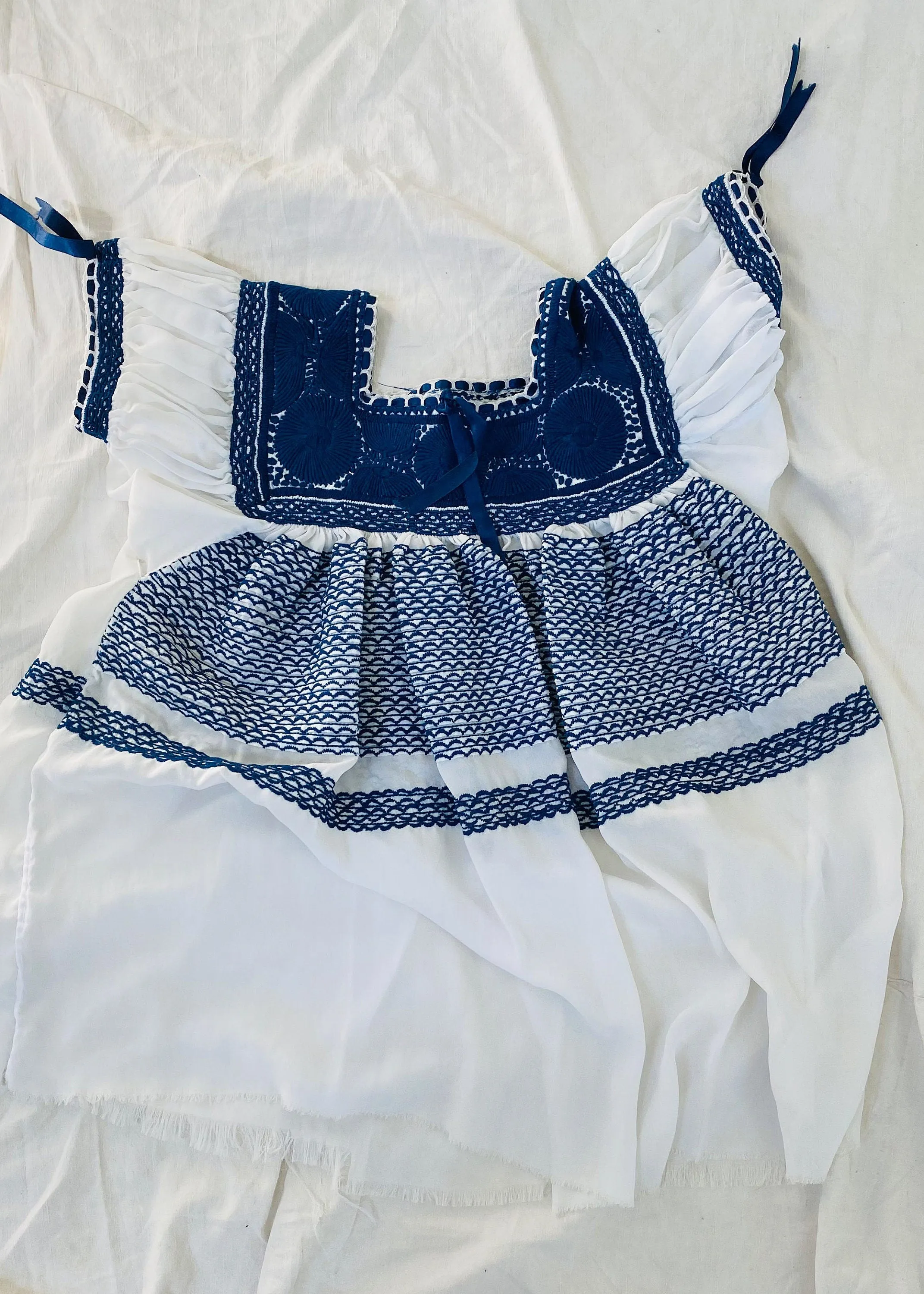 Hand-Embroidered Aguacatenango Blouse. Chiffon.