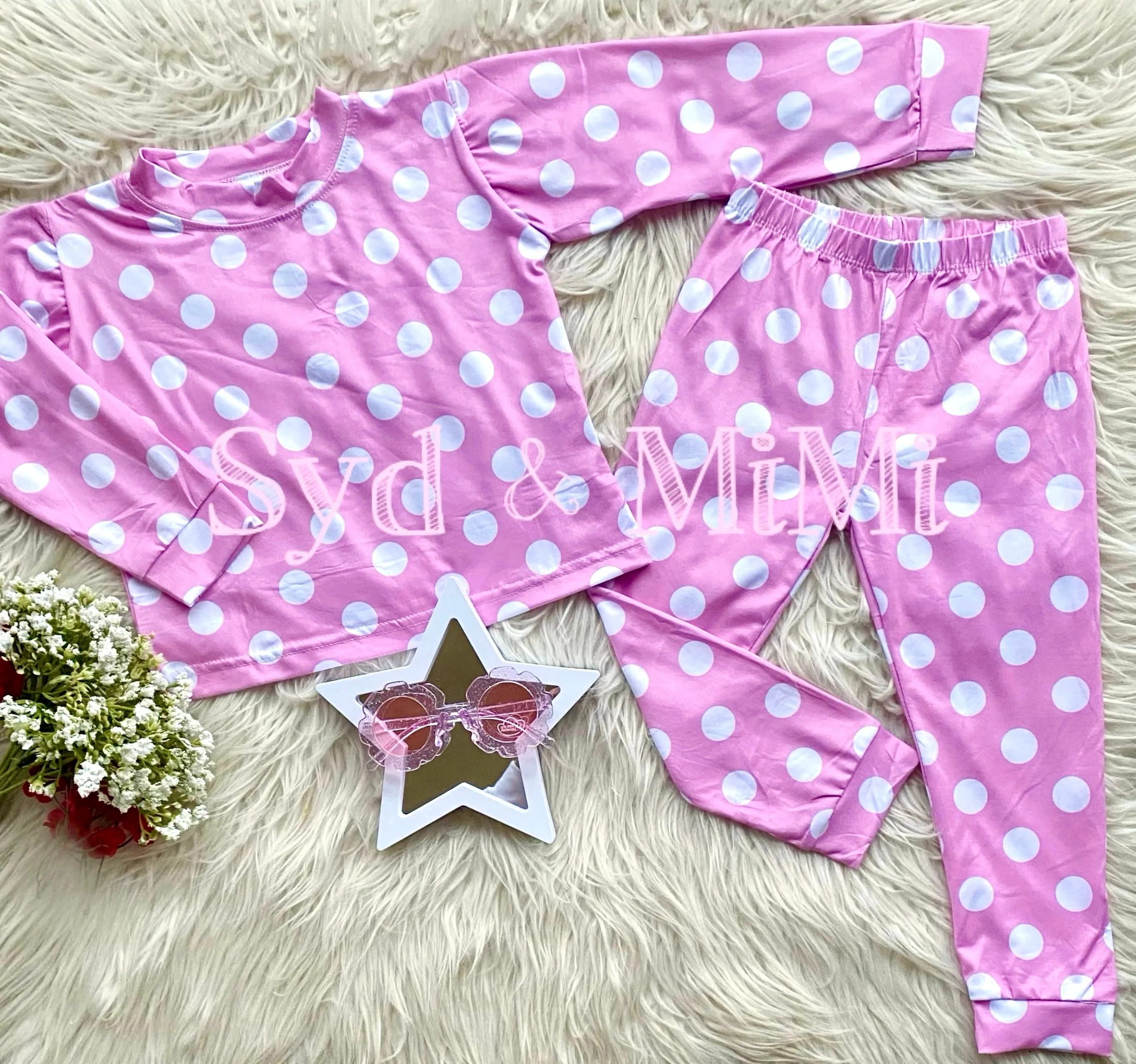 Pullover Top ~ Pink Polka Dots