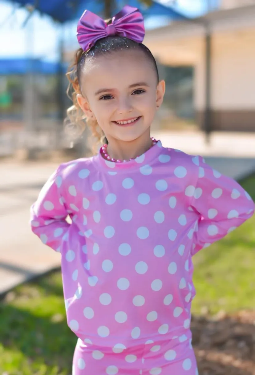 Pullover Top ~ Pink Polka Dots