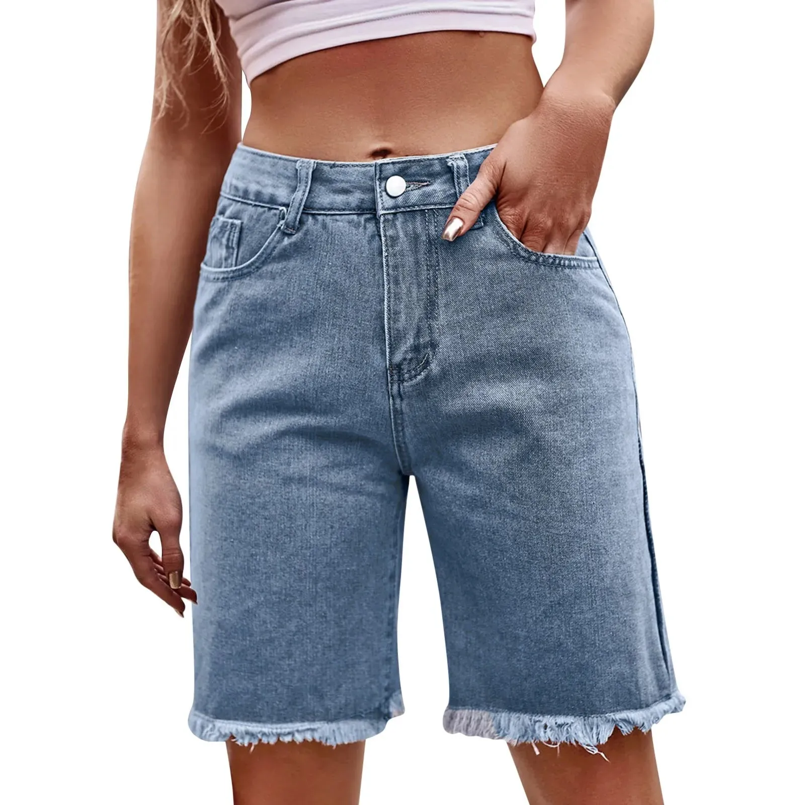 Summer Jeans Short Sexy High Waist Slim Holes Ripped Pant Pocket Women Short